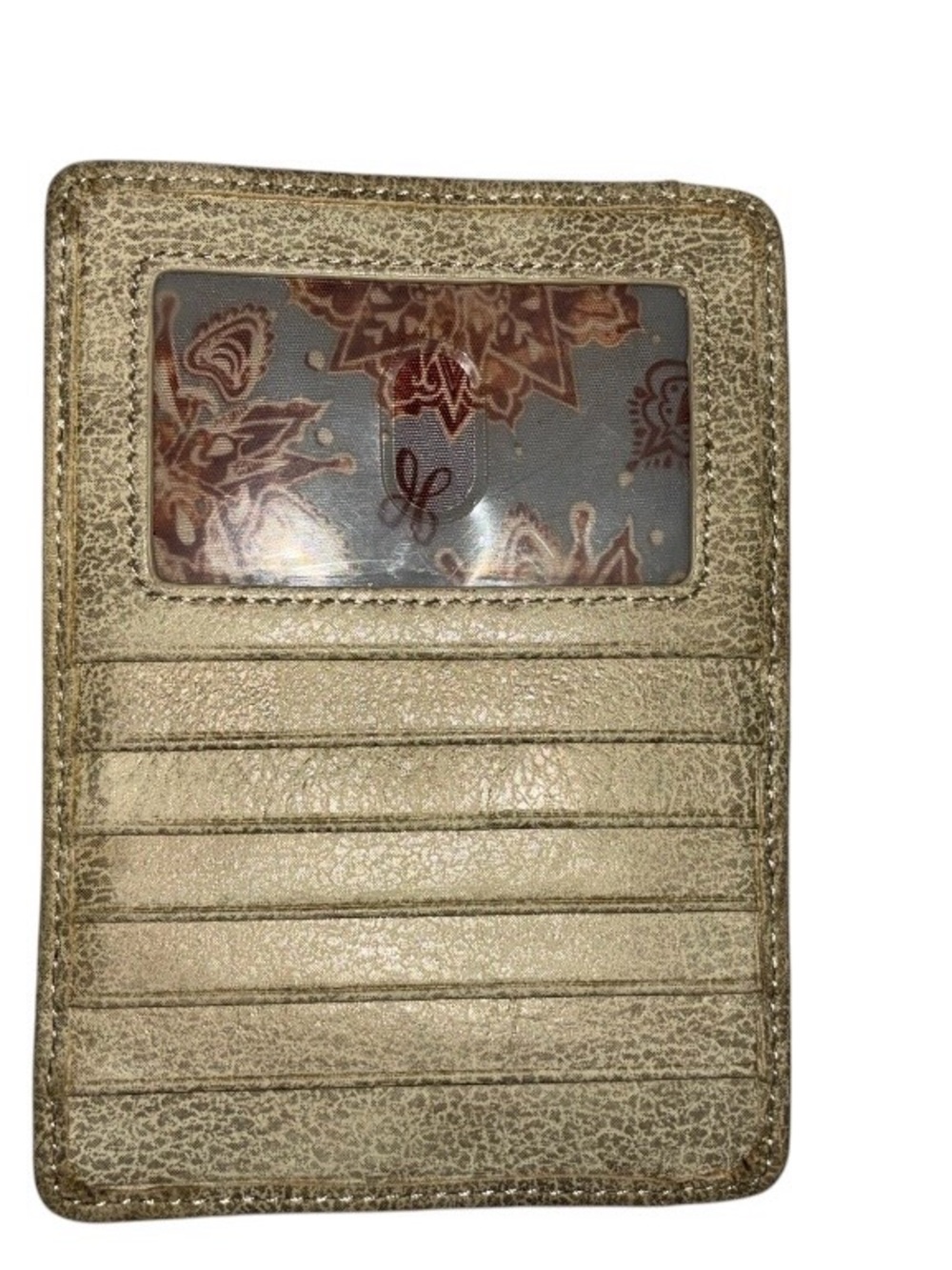 Hobo Euro Card Wallet metallic gold color